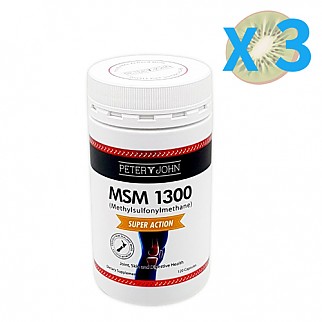 피터앤존 MSM(식이유황) 1300 120캡슐 3개 무릎 관절 연골 뼈 영양제