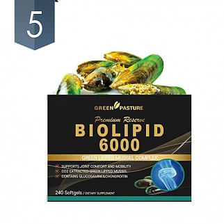 [그린파스쳐] 바이오리피드 6000 240캡슐 (초록입홍합+글루코사민+상어연골) 5개